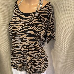 PTP 23 inches with stretch length 24 inches zebra print style, black and bronze